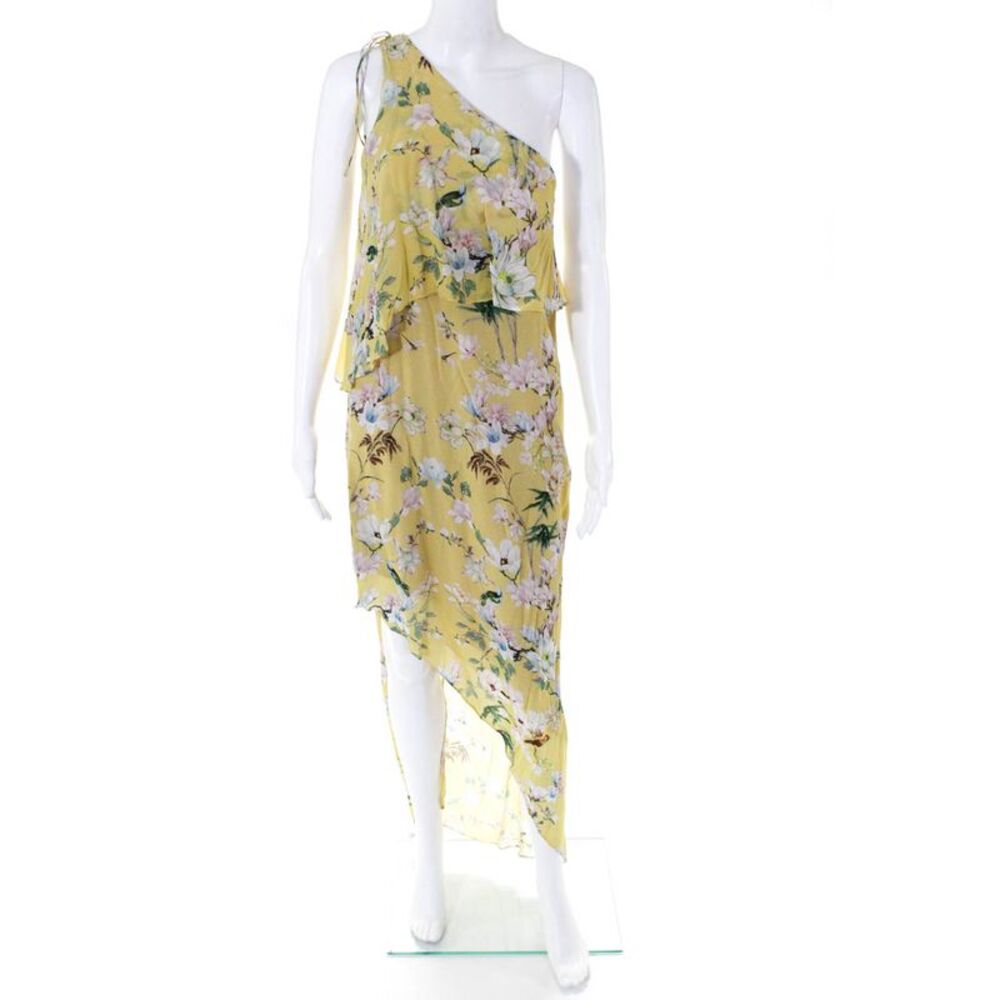 Slate & Willow Womens Floral Shift High Low Maxi Dress Yellow Size 8 10572767